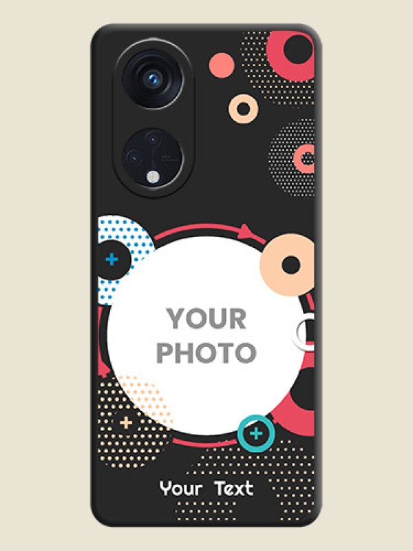 Custom Multicoloured Round Image on Personalised Space Black Soft Matte Cases - Oppo Reno 8T 5G - alternate view