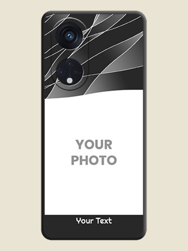 Custom Mixed Wave Lines on Photo on Space Black Soft Matte Mobile Cover - Oppo Reno 8T 5G - alternate view
