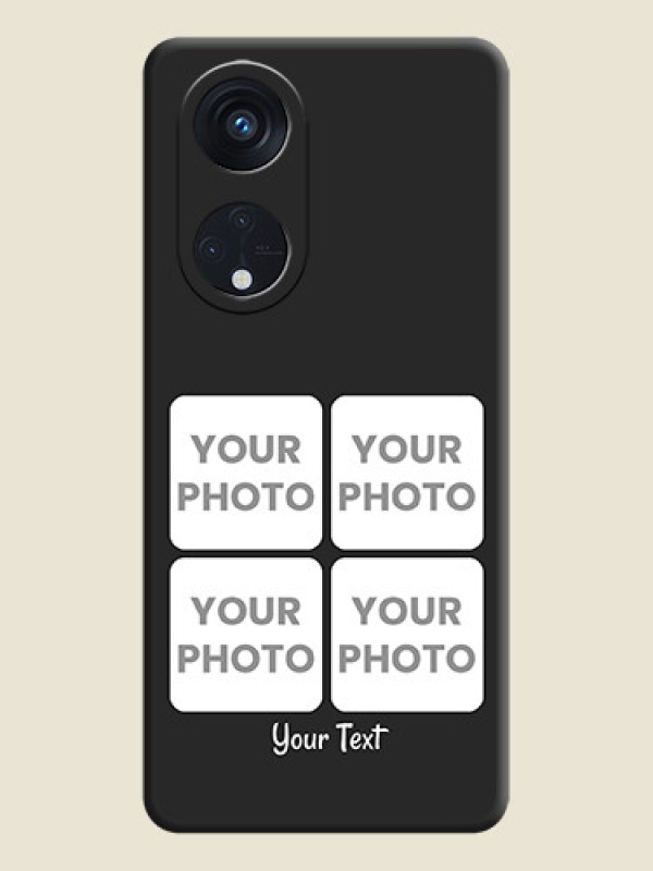 Custom Floral Art with 6 Image Holder on Photo on Space Black Soft Matte Mobile Case - Oppo Reno 8T 5G - alternate view