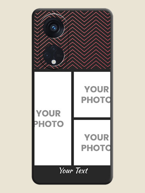 Custom Wave Pattern with 3 Image Holder on Space Black Custom Soft Matte Back Cover - Oppo Reno 8T 5G - alternate view