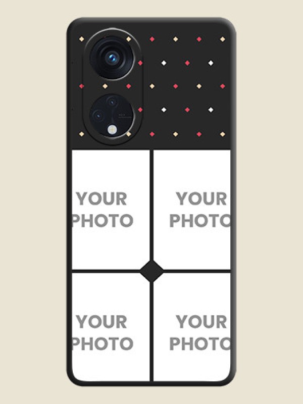 Custom Multicolor Dotted Pattern with 4 Image Holder on Space Black Custom Soft Matte Phone Cases - Oppo Reno 8T 5G - alternate view