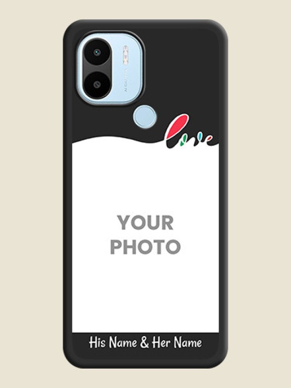 Custom Fall in Love Pattern with Picture on Photo on Space Black Soft Matte Mobile Case - Poco C50 - alternate view
