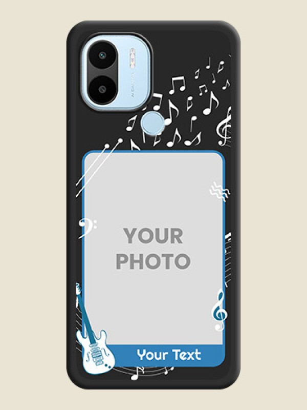 Custom Musical Theme Design with Text on Photo on Space Black Soft Matte Mobile Case - Poco C50 - alternate view