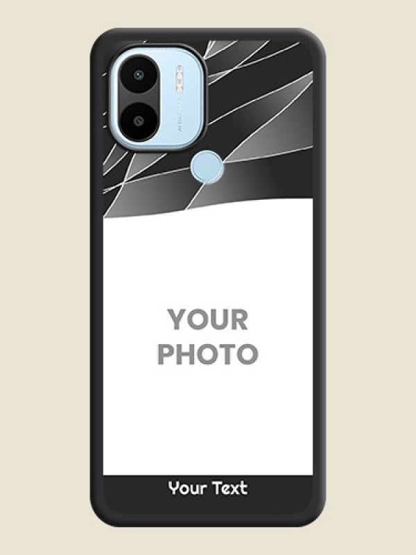 Custom Mixed Wave Lines on Photo on Space Black Soft Matte Mobile Cover - Poco C51 - alternate view