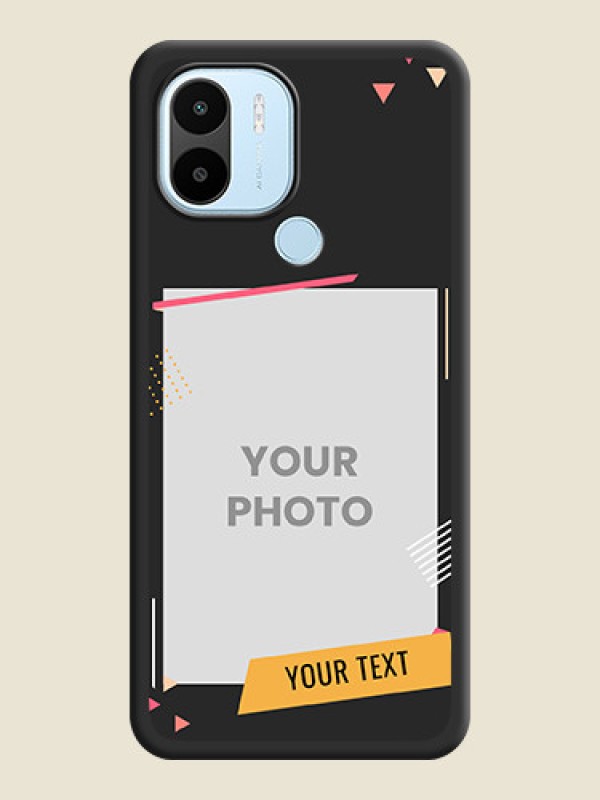 Custom Photo Frame with Triangle Small Dots on Photo on Space Black Soft Matte Back Cover - Poco C51 - alternate view
