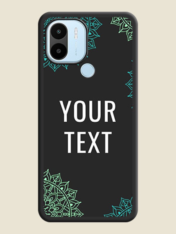 Custom Your Name with Floral Design on Space Black Custom Soft Matte Back Cover - Poco C51 - alternate view