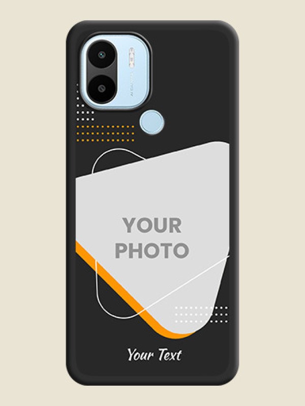 Custom Yellow Triangle on Photo on Space Black Soft Matte Phone Cover - Poco C51 - alternate view