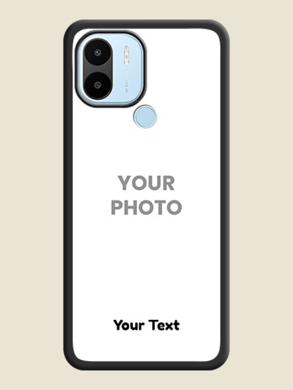 Custom Full Single Pic Upload With Text On Space Black Personalized Soft Matte Phone Covers -Poco C51 - alternate view