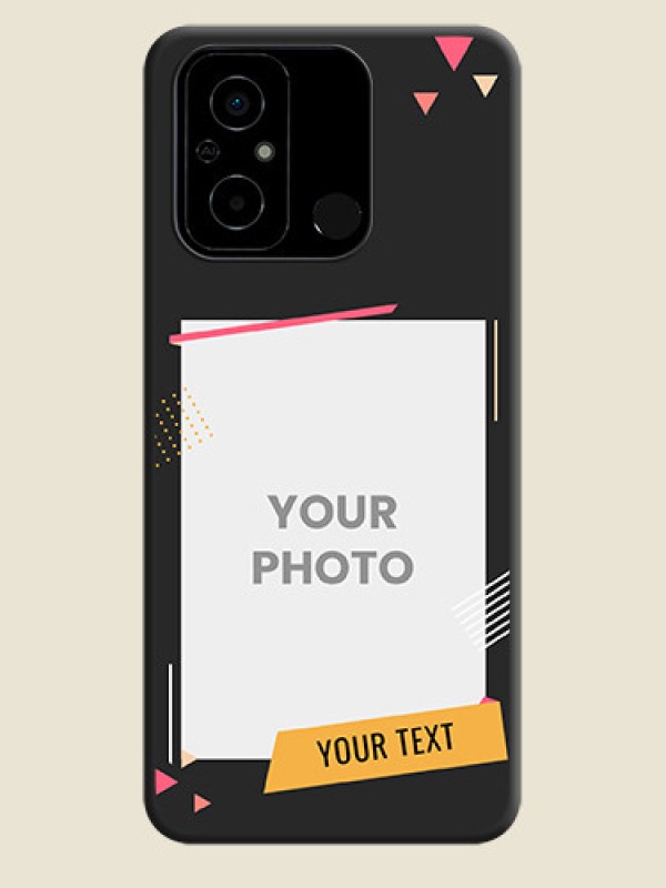 Custom Photo Frame with Triangle Small Dots on Photo on Space Black Soft Matte Back Cover - Poco C55 - alternate view