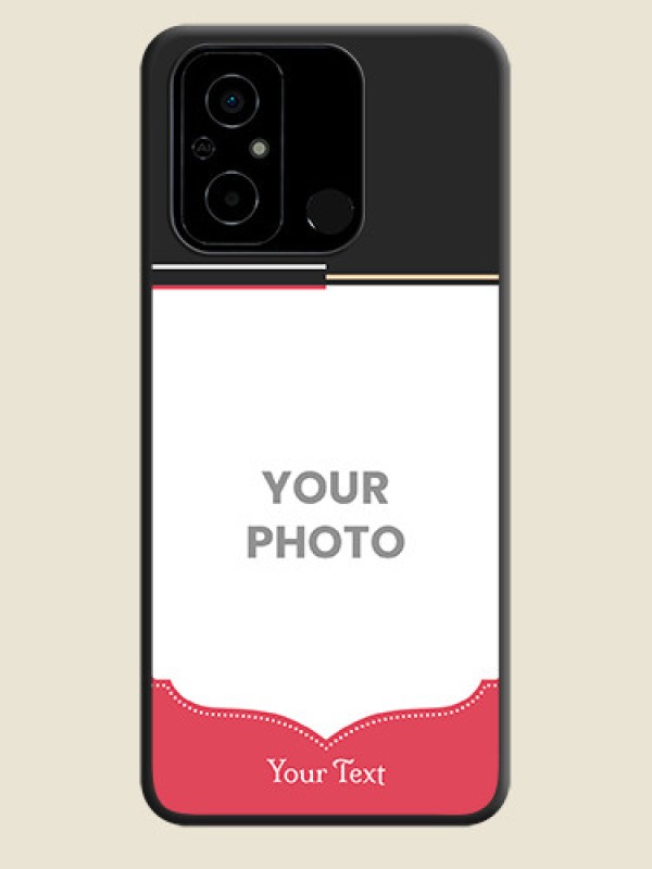 Custom Classic Plain Design with Name on Photo on Space Black Soft Matte Phone Cover - Poco C55 - alternate view