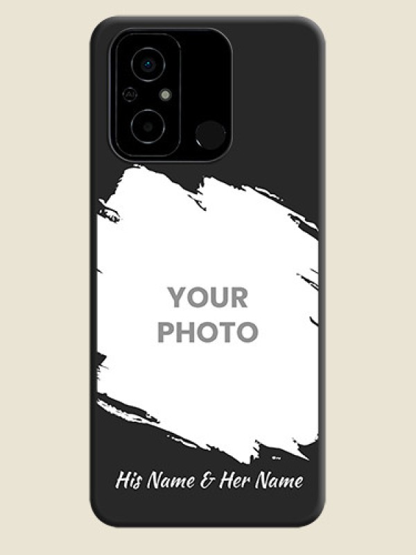 Custom Grunge Brush Strokes on Photo on Space Black Soft Matte Back Cover - Poco C55 - alternate view