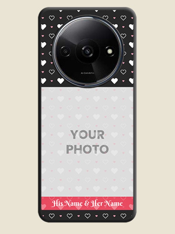 Custom White Color Love Symbols with Text Design - Photo on Space Black Soft Matte Phone Cover - Poco C61 - alternate view