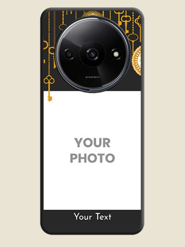 Custom Decorative Design with Text on Space Black Custom Soft Matte Back Cover - Poco C61 - alternate view