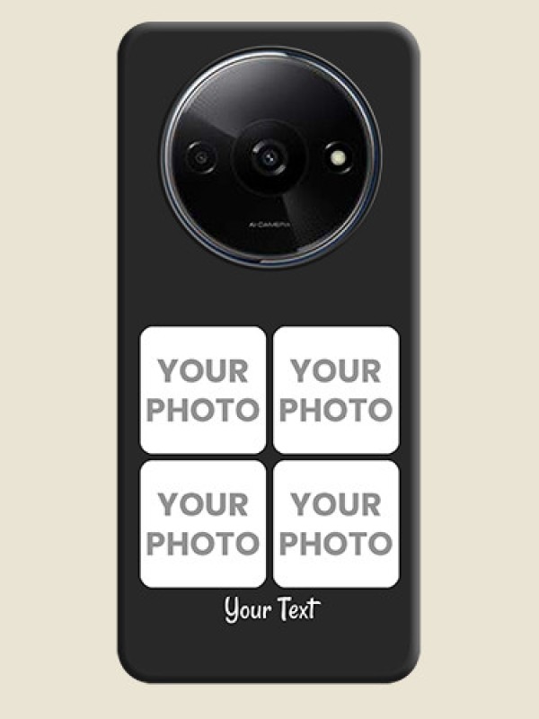 Custom Floral Art with 6 Image Holder - Photo on Space Black Soft Matte Mobile Case - Poco C61 - alternate view