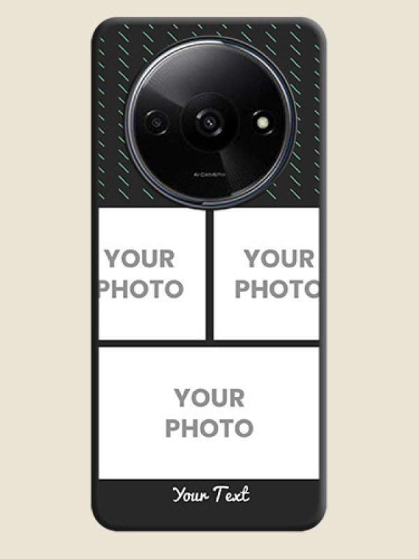 Custom Cross Dotted Pattern with 2 Image Holder on Personalised Space Black Soft Matte Cases - Poco C61 - alternate view