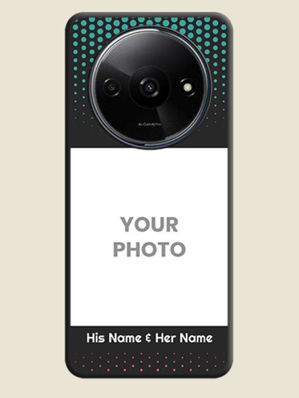 Custom Faded Dots with Grunge Photo Frame and Text on Space Black Custom Soft Matte Phone Cases - Poco C61 - alternate view