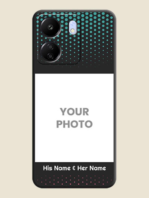 Custom Faded Dots with Grunge Photo Frame and Text On Space Black Custom Soft Matte Mobile Back Cover - Poco C65 - alternate view