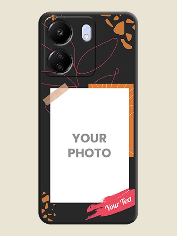 Custom Orange Photo Frame On Space Black Custom Soft Matte Mobile Back Cover - Poco C65 - alternate view