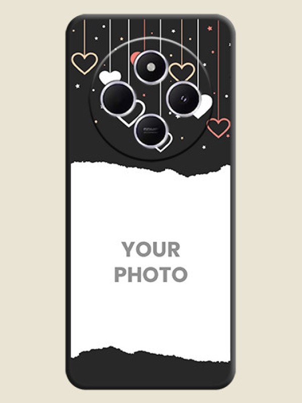Custom Love Hangings with Splash Wave Picture On Space Black Custom Soft Matte Mobile Back Cover - Poco C75 5G - alternate view