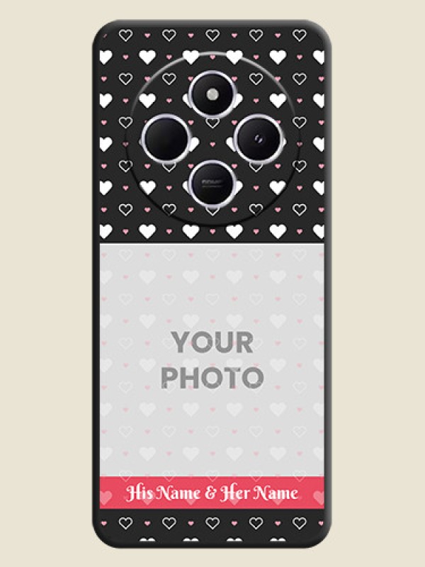Custom White Color Love Symbols with Text Design on Photo On Space Black Custom Soft Matte Mobile Back Cover - Poco C75 5G - alternate view