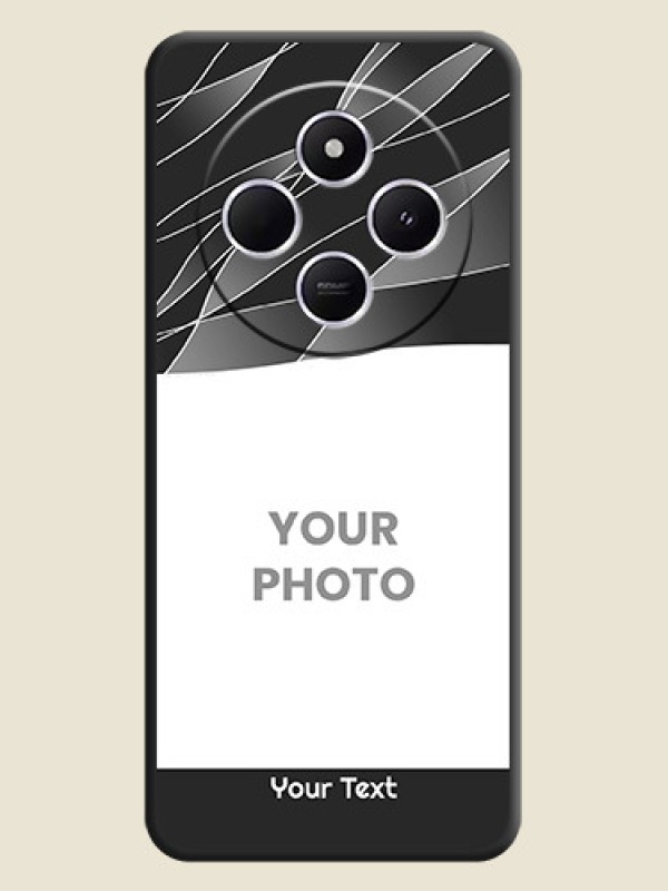 Custom Mixed Wave Lines on Photo On Space Black Custom Soft Matte Mobile Back Cover - Poco C75 5G - alternate view