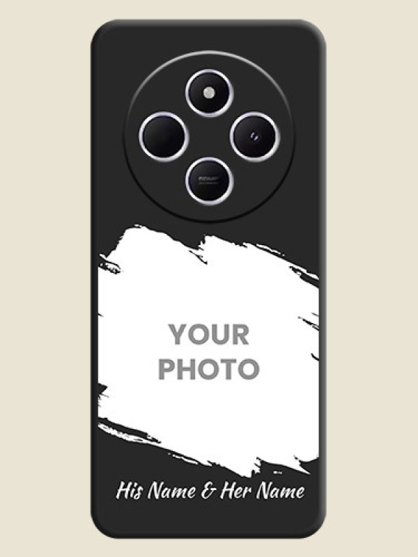 Custom Grunge Brush Strokes on Photo On Space Black Custom Soft Matte Mobile Back Cover - Poco C75 5G - alternate view