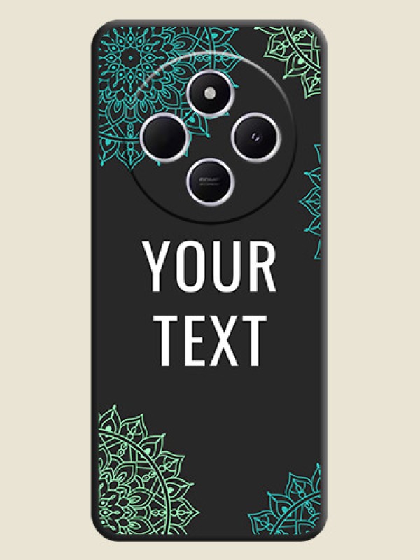 Custom Your Name with Floral Design On Space Black Custom Soft Matte Mobile Back Cover - Poco C75 5G - alternate view