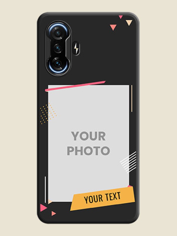 Custom Photo Frame with Triangle Small Dots on Photo on Space Black Soft Matte Back Cover - POco F3 GT - alternate view