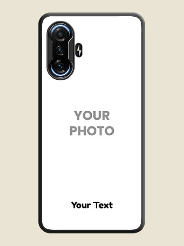Custom Full Single Pic Upload With Text On Space Black Personalized Soft Matte Phone Covers -Poco F3 Gt - alternate view