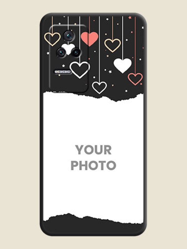 Custom Love Hangings with Splash Wave Picture on Space Black Custom Soft Matte Phone Back Cover - Poco F4 5G - alternate view