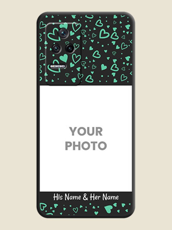 Custom Sea Green Indefinite Love Pattern on Photo on Space Black Soft Matte Mobile Cover - Poco F4 5G - alternate view