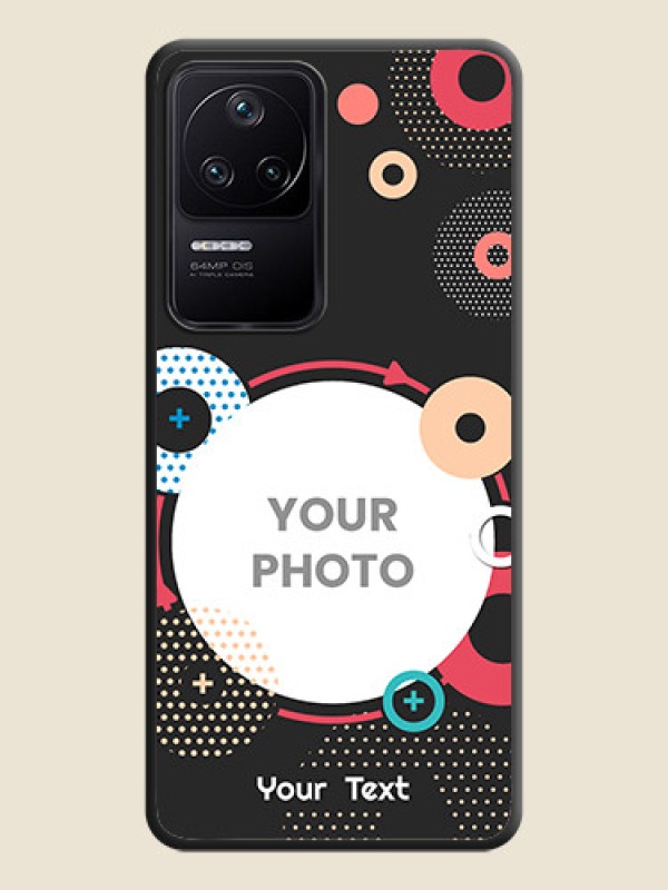 Custom Multicoloured Round Image on Personalised Space Black Soft Matte Cases - Poco F4 5G - alternate view