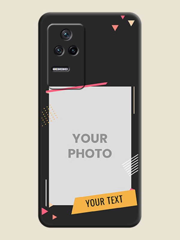 Custom Photo Frame with Triangle Small Dots on Photo on Space Black Soft Matte Back Cover - Poco F4 5G - alternate view