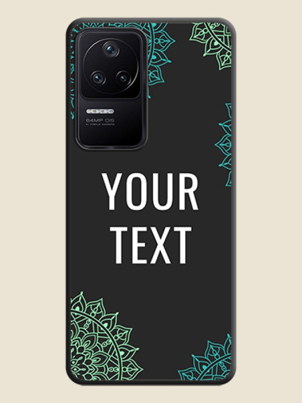 Custom Your Name with Floral Design on Space Black Custom Soft Matte Back Cover - Poco F4 5G - alternate view