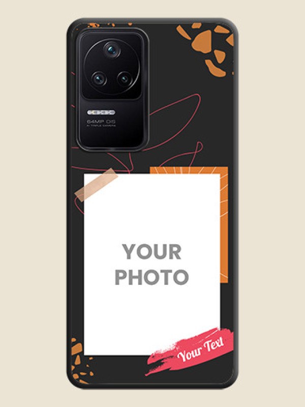 Custom Orange Photo Frame on Space Black Custom Soft Matte Phone Back Cover - Poco F4 5G - alternate view