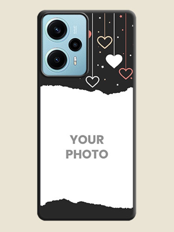 Custom Love Hangings with Splash Wave Picture On Space Black Custom Soft Matte Mobile Back Cover - Poco F5 - alternate view