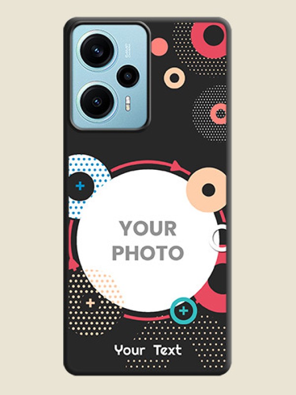 Custom Multicoloured Round Image On Space Black Custom Soft Matte Mobile Back Cover - Poco F5 - alternate view