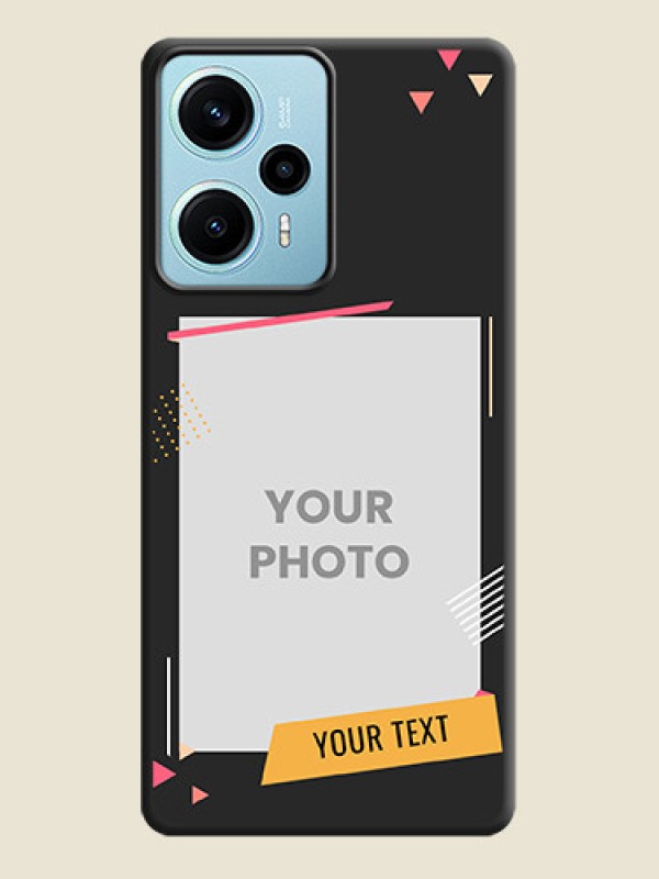 Custom Photo Frame with Triangle Small Dots on Photo On Space Black Custom Soft Matte Mobile Back Cover - Poco F5 - alternate view
