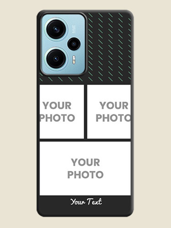 Custom Cross Dotted Pattern with 2 Image Holder On Space Black Custom Soft Matte Mobile Back Cover - Poco F5 - alternate view