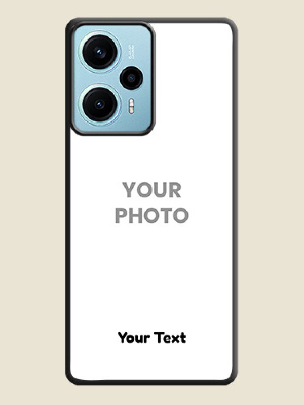 Custom Full Single Pic Upload With Text On Space Black Custom Soft Matte Mobile Back Cover - Poco F5 - alternate view