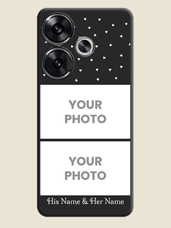 Custom Miniature Love Symbols with Name On Space Black Custom Soft Matte Mobile Back Cover - Poco F6 5G - alternate view