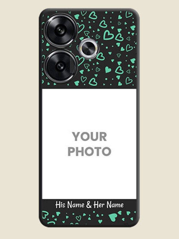Custom Sea Green Indefinite Love Pattern on Photo On Space Black Custom Soft Matte Mobile Back Cover - Poco F6 5G - alternate view