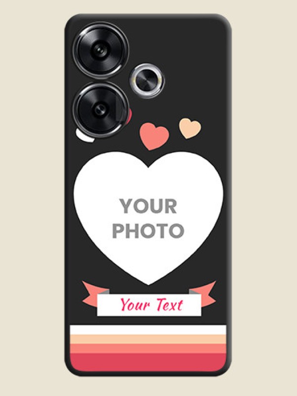Custom Love Shaped Photo with Colorful Stripes On Space Black Custom Soft Matte Mobile Back Cover - Poco F6 5G - alternate view