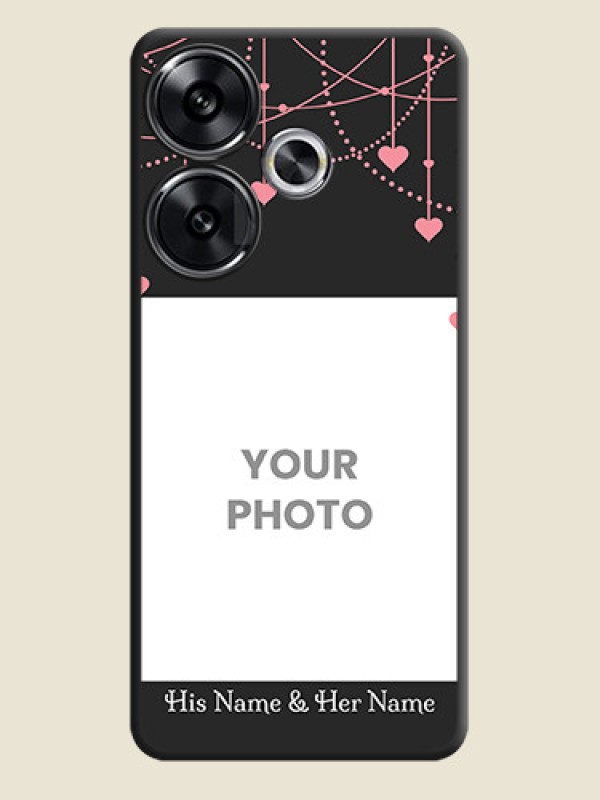 Custom Pink Love Hangings with Text On Space Black Custom Soft Matte Mobile Back Cover - Poco F6 5G - alternate view