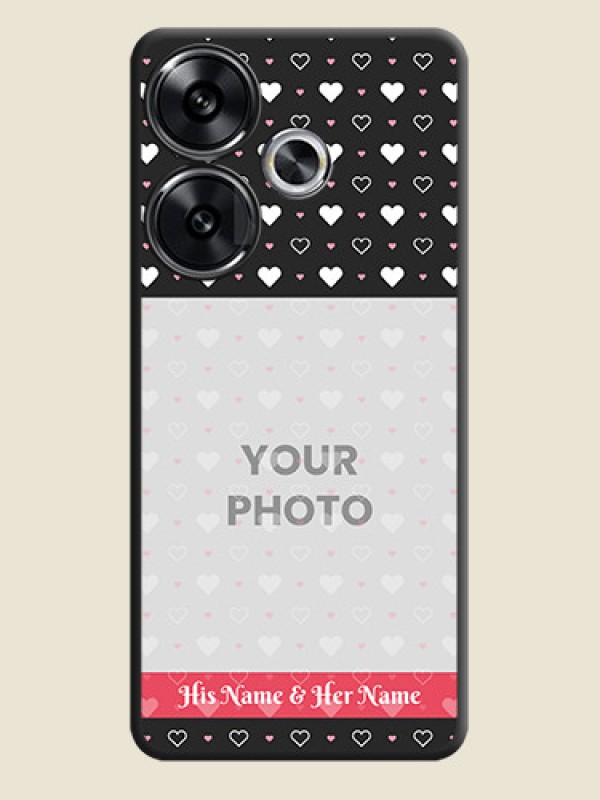 Custom White Color Love Symbols with Text Design on Photo On Space Black Custom Soft Matte Mobile Back Cover - Poco F6 5G - alternate view