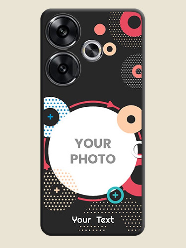 Custom Multicoloured Round Image On Space Black Custom Soft Matte Mobile Back Cover - Poco F6 5G - alternate view