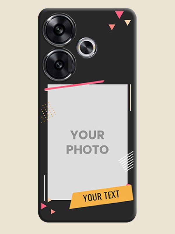 Custom Photo Frame with Triangle Small Dots on Photo On Space Black Custom Soft Matte Mobile Back Cover - Poco F6 5G - alternate view