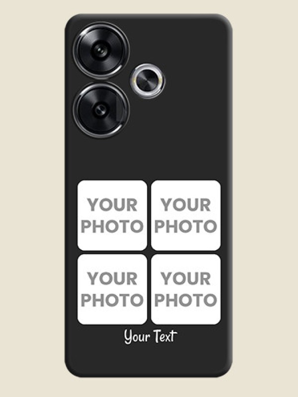 Custom Floral Art with 6 Image Holder on Photo On Space Black Custom Soft Matte Mobile Back Cover - Poco F6 5G - alternate view