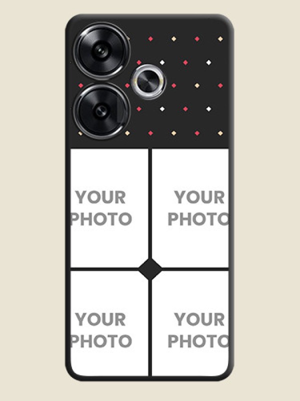 Custom Multicolor Dotted Pattern with 4 Image Holder On Space Black Custom Soft Matte Mobile Back Cover - Poco F6 5G - alternate view