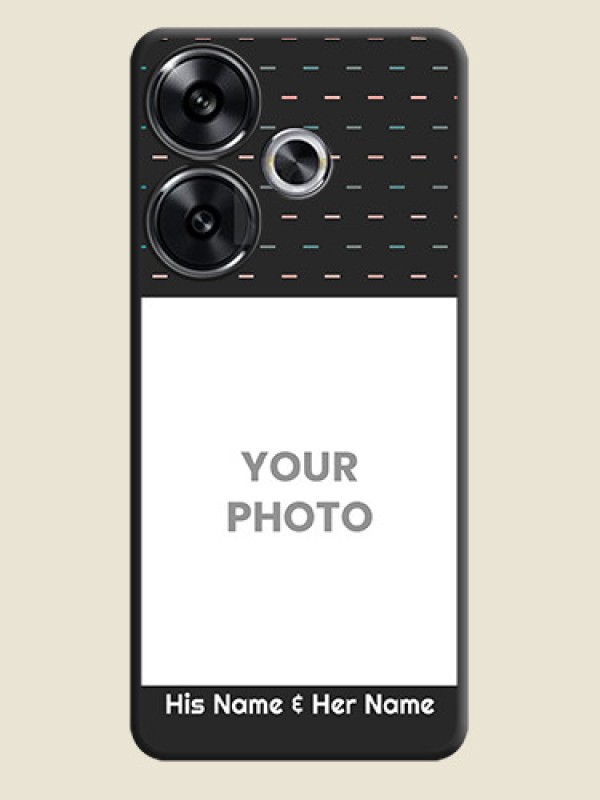 Custom Line Pattern Design with Text On Space Black Custom Soft Matte Mobile Back Cover - Poco F6 5G - alternate view